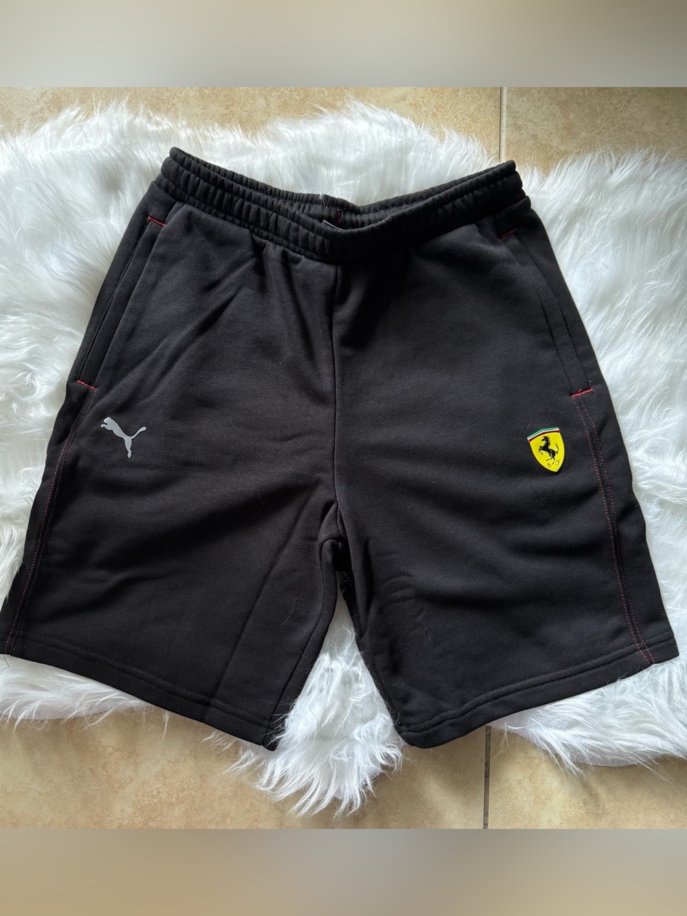 Puma x Ferrari Men's Black Athletic Shorts Size SMALL